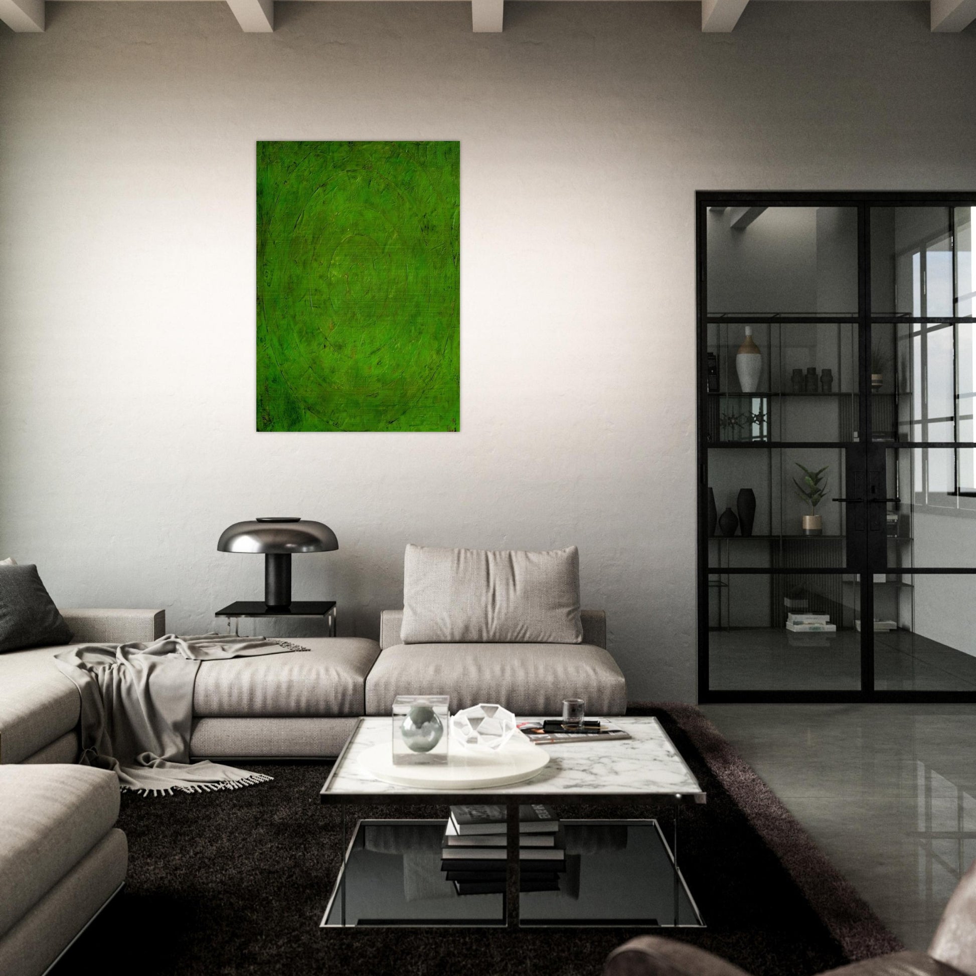 GREEN TARGET - Jasper Johns Brushed Aluminum Print - 70x100 cm / 28x40 inches | Jasper Johns Aluminum Print | Jasper Johns Prints
