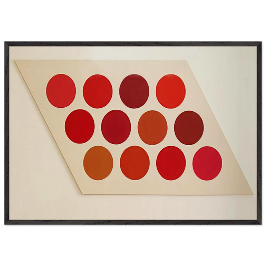 Red Twelve - 1965 - Thomas Downing 70x100 cm / 28x40 inches Framed Art Print – Black Wooden Frame