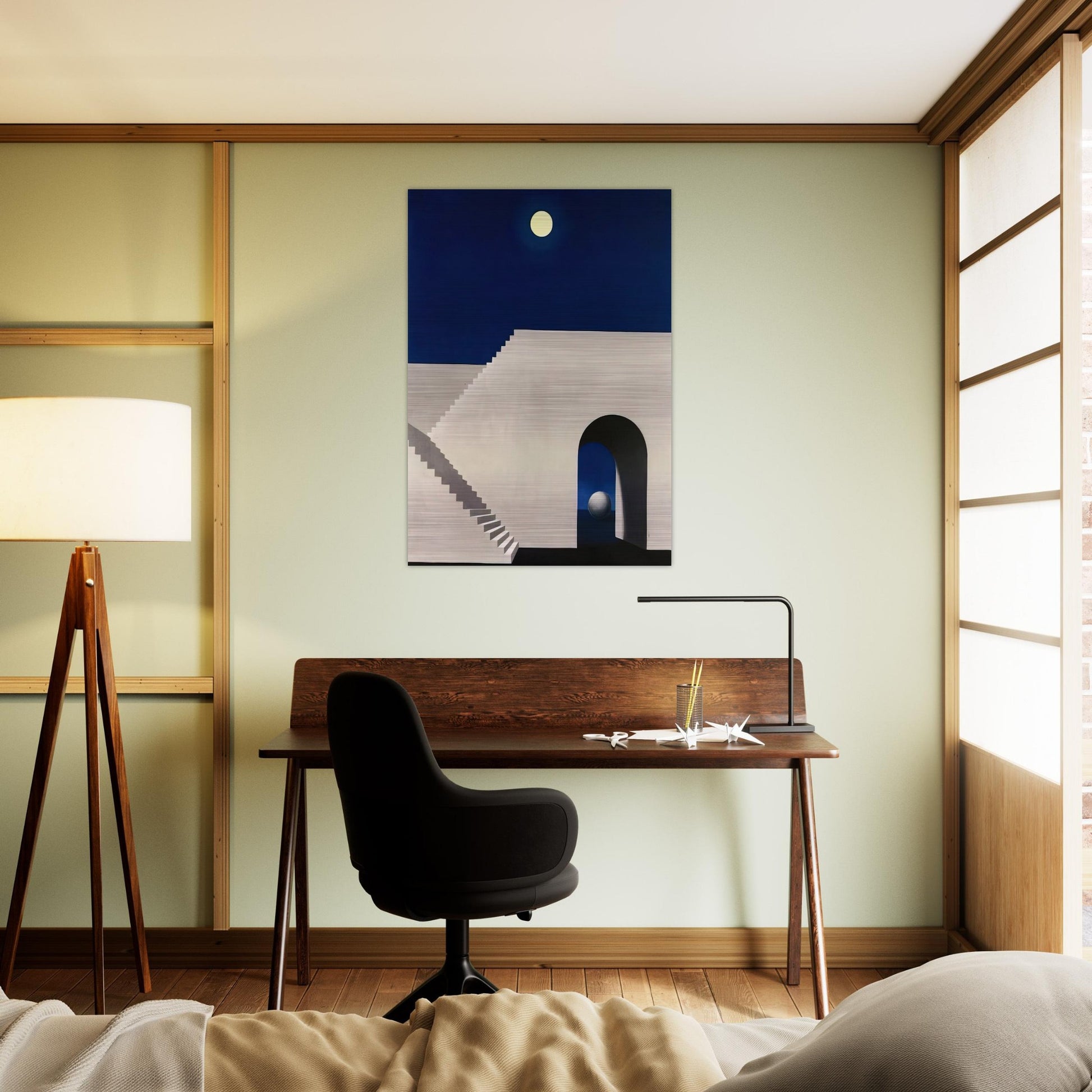ARCHITECTURE AU CLAIR DE LUNE 1956 - Rene Magritte Brushed Aluminum Print - 70x100 cm / 28x40 inches | Rene Magritte Aluminum Print | Rene Magritte Prints