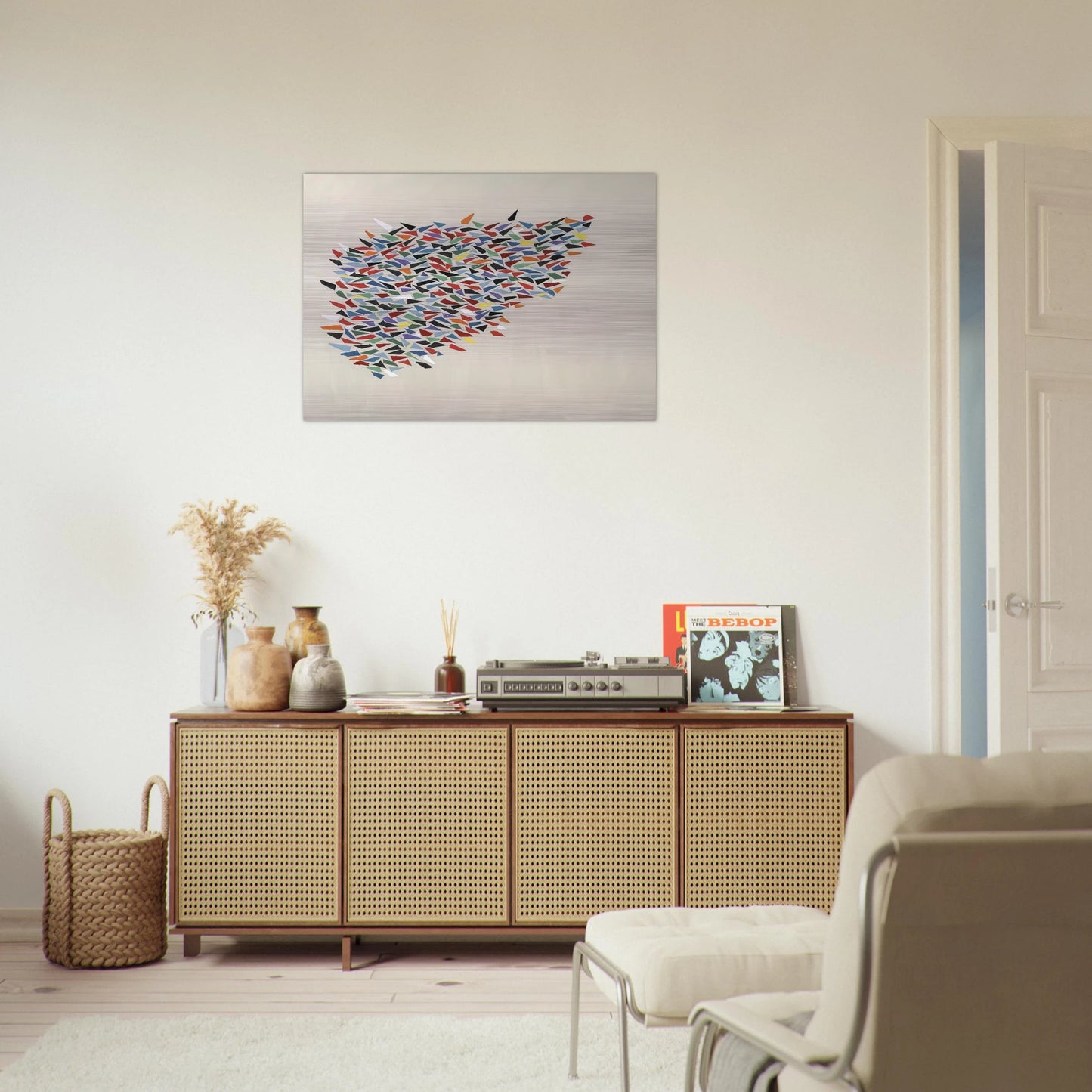 Color Shapes on Gray - 1979 - Robert Goodnough Brushed Aluminum Print - 70x100 cm / 28x40 inches | Robert Goodnough Aluminum Print | Robert Goodnough Prints