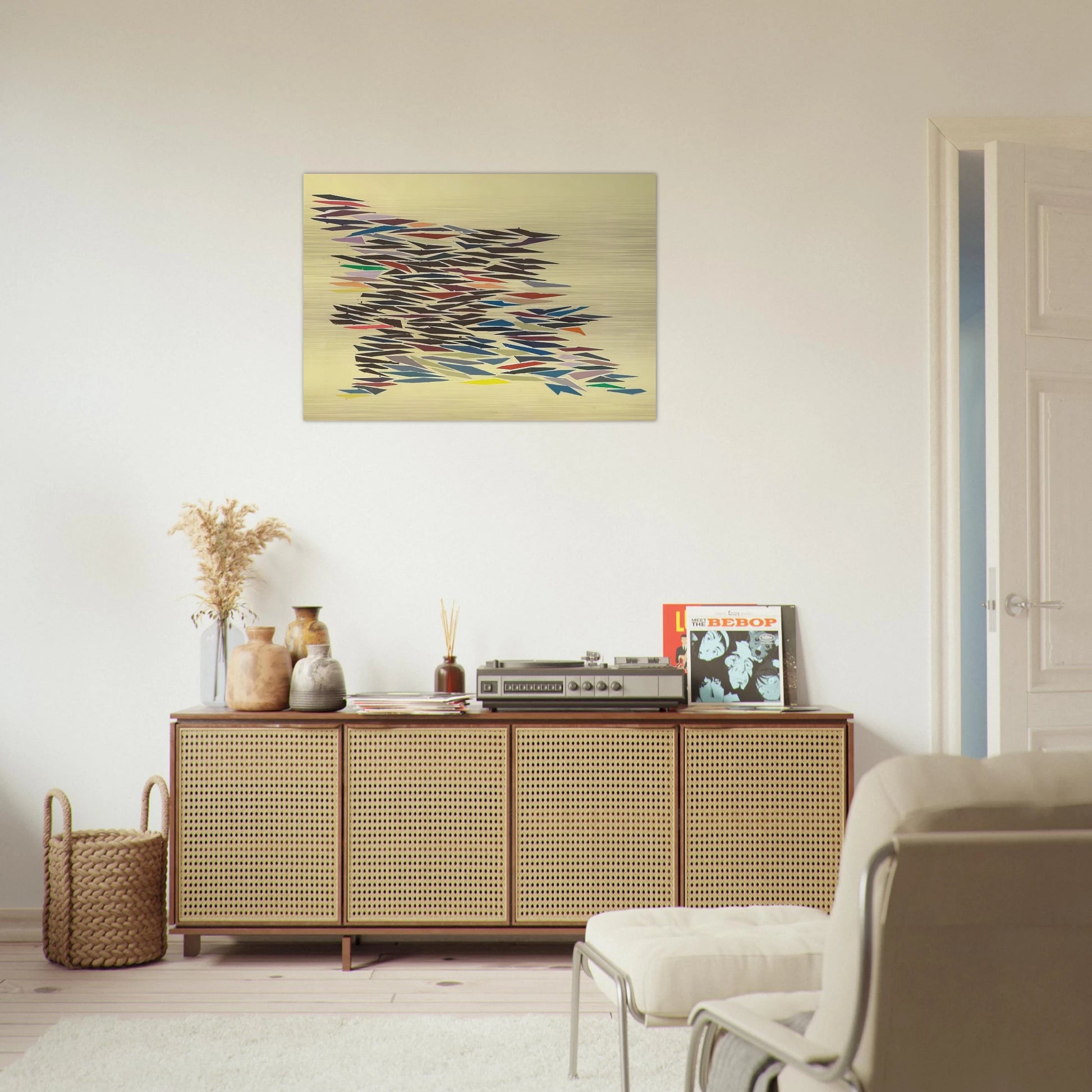 Colors with Yellow - Post-Painterly Abstraction - Robert Goodnough Brushed Aluminum Print - 70x100 cm / 28x40 inches | Robert Goodnough Aluminum Print | Robert Goodnough Prints