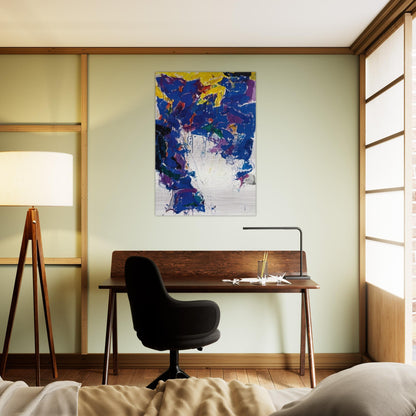 Violet Yellow and White - Sam Francis Brushed Aluminum Print - 70x100 cm / 28x40 inches | Sam Francis Aluminum Print | Sam Francis Prints