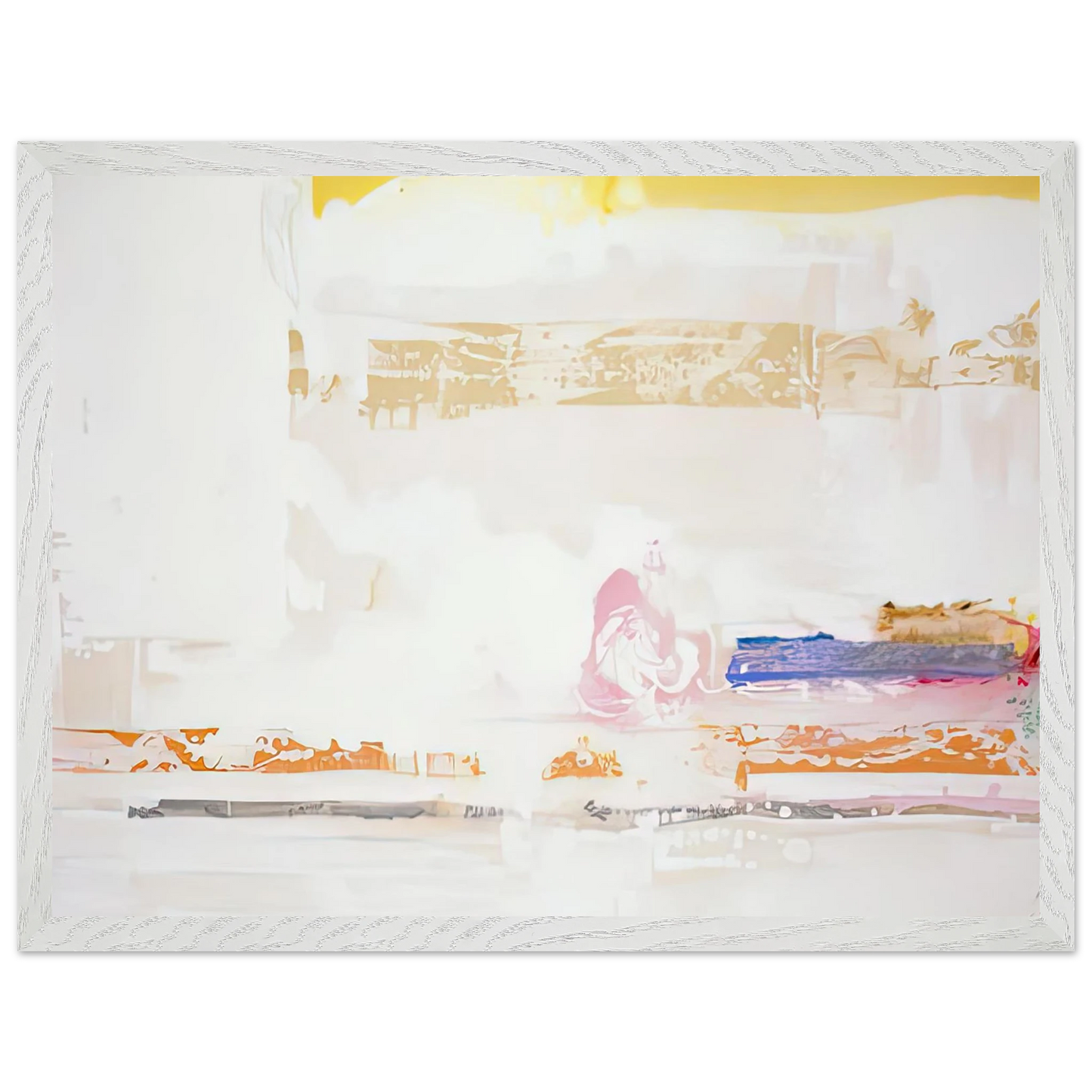 Helen Frankenthaler - Snow Basin, 1990- Wall Art - 60x80 cm / 24x32 inches - Premium Wooden Framed Poster With Fine Art Paper-canvas - White frame