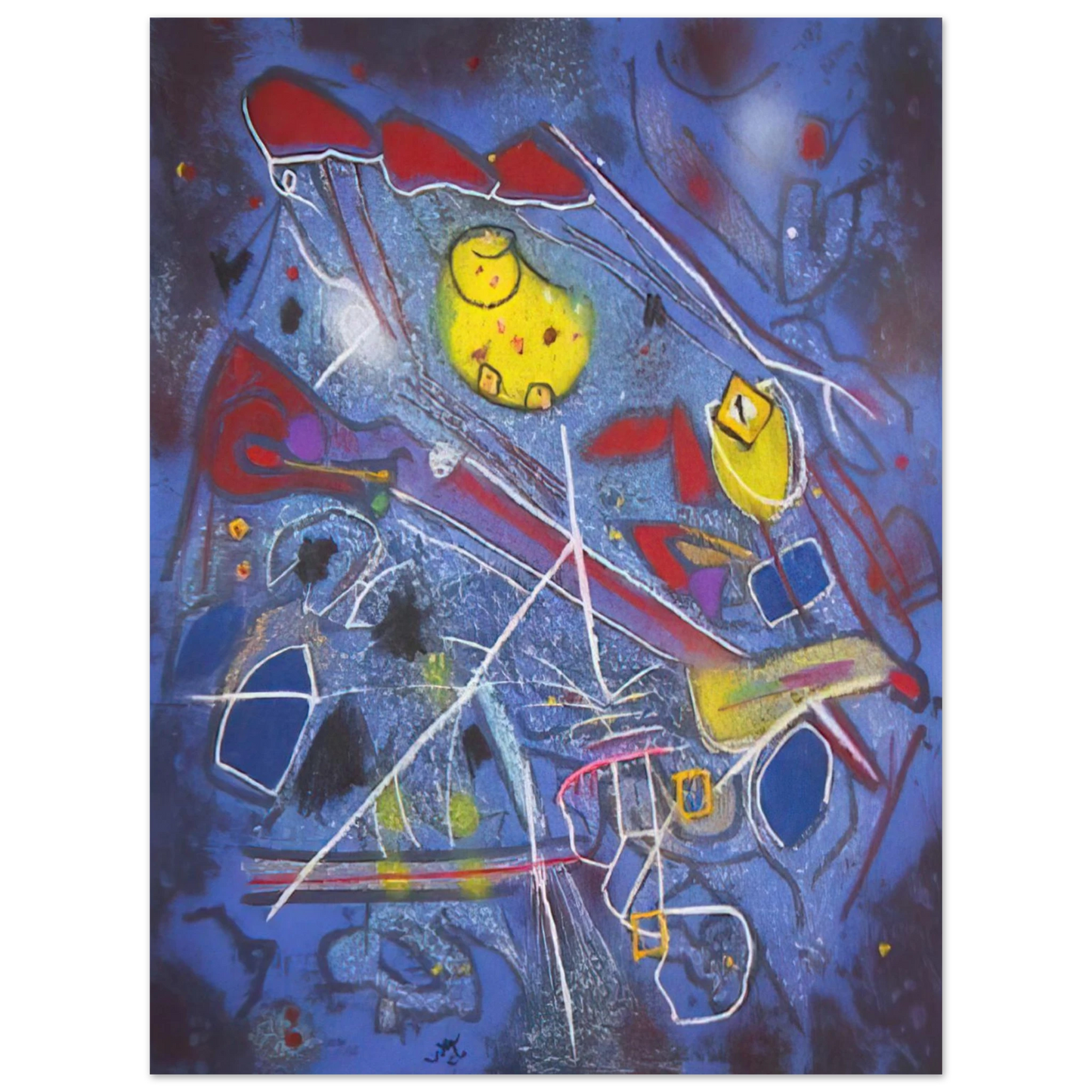 Roberto Matta - REDNESS OF BLUE 1996  75x100 cm / 30x40inches Fine Art Poster