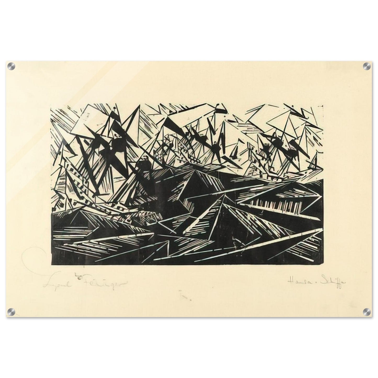 HANSEATIC SHIPS HANSASCHIFFE 1919 - Lyonel Feininger Acrylic Print - 70x100 cm / 28x40″ inches