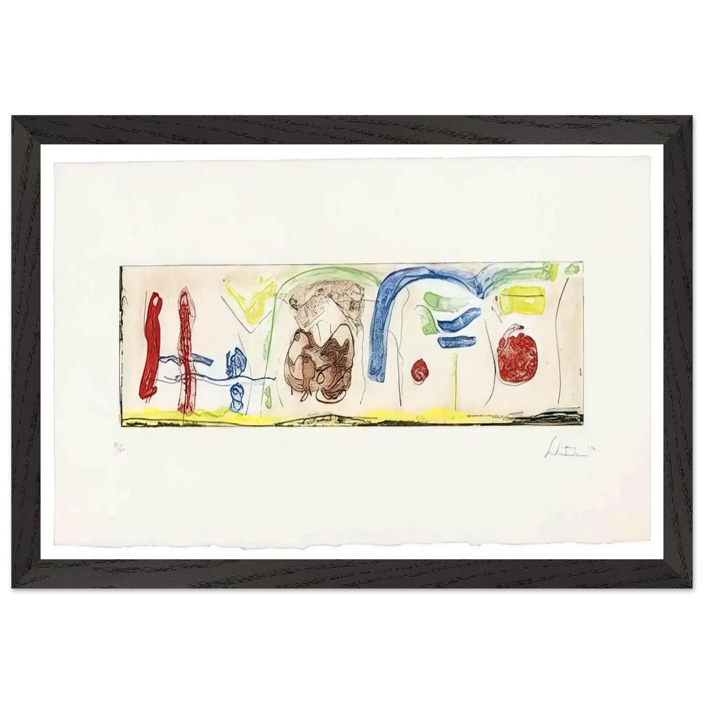 Helen Frankenthaler - Bridges - 1996 Wall art - 27x35 cm / 11x14 Inches - Premium Wooden Framed Poster With Fine Art Paper - Wood frame