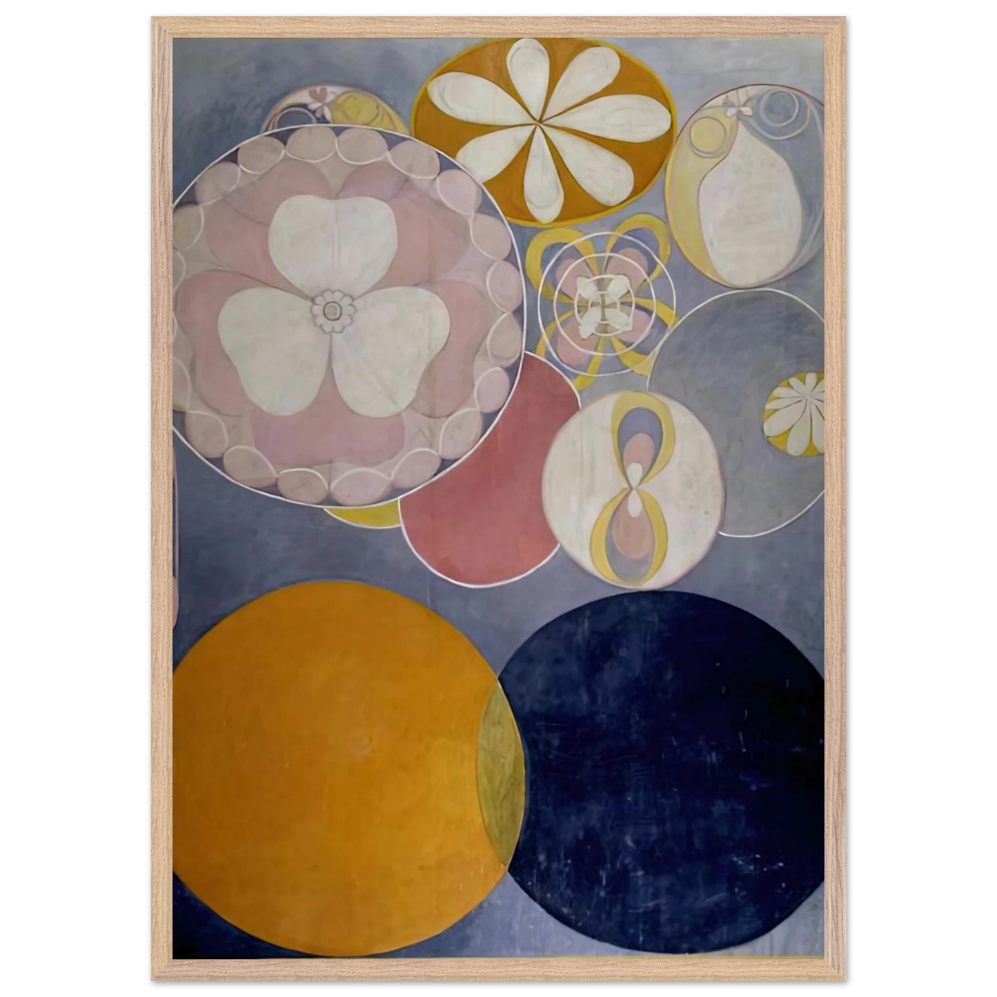 Hilma af Klint - DE TIO ST RSTA N 2 BARNAALDERN 1907 Wall art - 70x100 cm / 28x40 inches - Premium Wooden Framed Poster With Fine Art Paper-canvas - Black frame