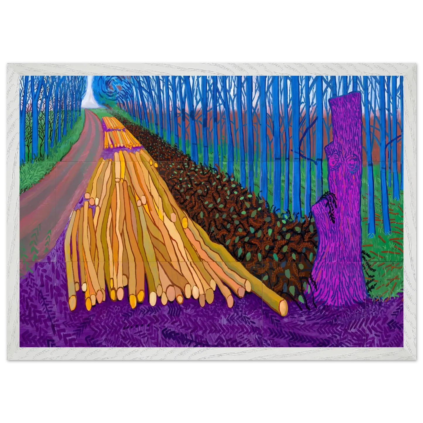 David Hockney - David Hockney Wall art - 40x50 cm / 16x20 Inches - Premium Wooden Framed Poster With Fine Art Paper - White frame