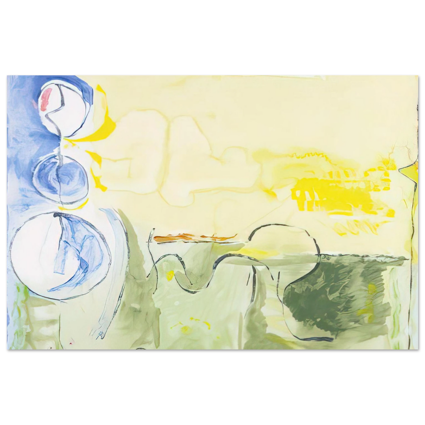 Helen Frankenthaler - Flotilla - 2006 Wall art - A3 (29.7 x 42  cm) - Premium Wooden Framed Poster With Fine Art Paper-canvas - Black frame