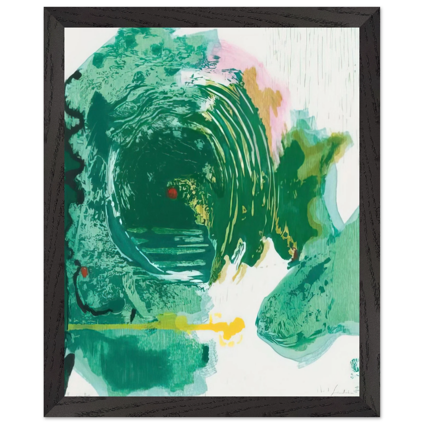 Helen Frankenthaler - Radius - 1993 Wall art - 30x30 cm / 12x12 inches - Premium Wooden Framed Poster With Fine Art Paper-canvas - White frame