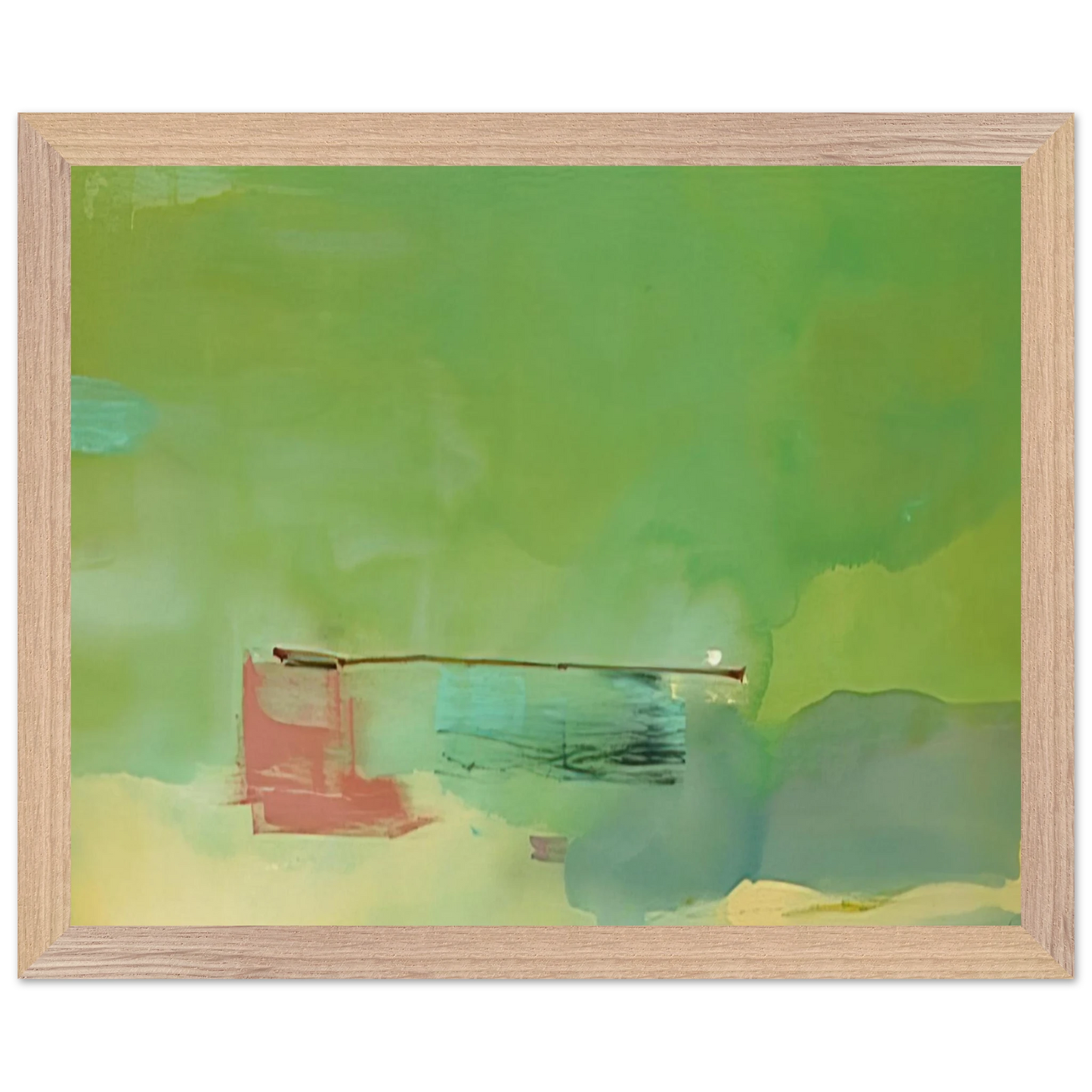 Helen Frankenthaler - Springscape - 1975 Wall art - A3 (29.7 x 42  cm) - Premium Wooden Framed Poster With Fine Art Paper-canvas - Black frame