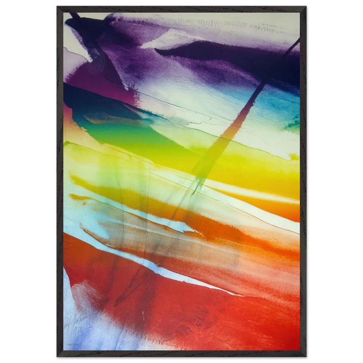 Phenomena Franklins Kite - 1974 - Paul Jenkins 70x100 cm / 28x40 inches Framed Art Print – Black Wooden Frame