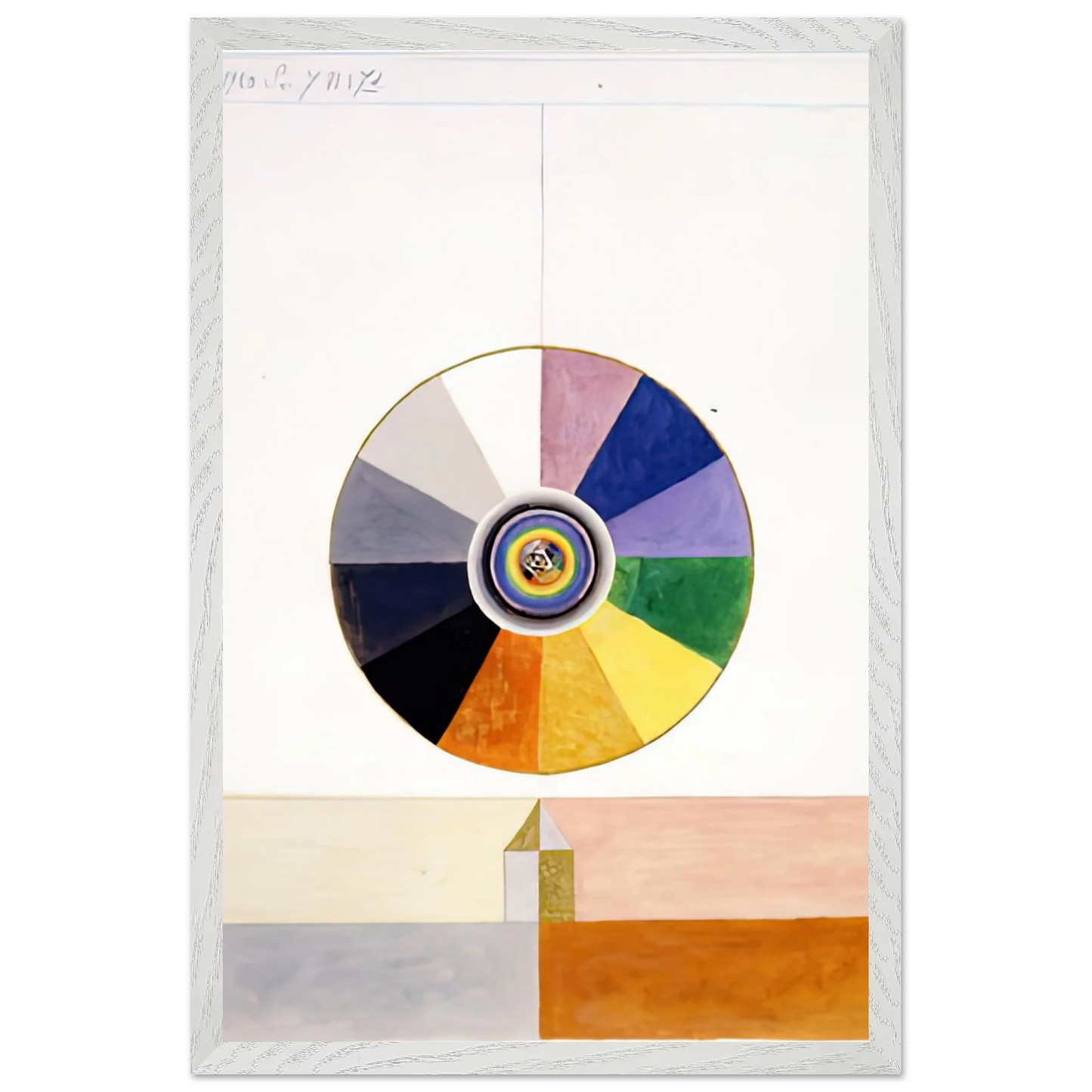 Hilma af Klint - SERIES VII NO 7D 1920 Wall art - 28x43  cm / XL (11x17 inches) - Premium Wooden Framed Poster With Fine Art Paper-canvas - White frame