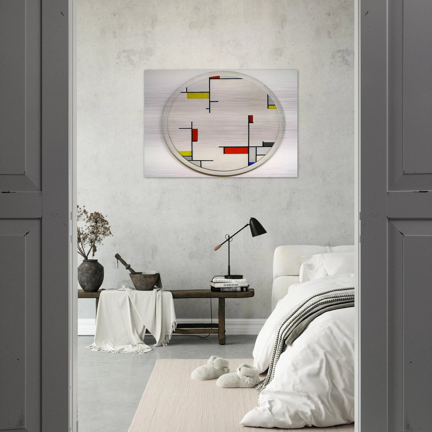 Relational Painting, Tondo #1 - 1944 - Fritz Glarner Brushed Aluminum Print - 70x100 cm / 28x40 inches | Fritz Glarner Aluminum Print | Fritz Glarner Prints