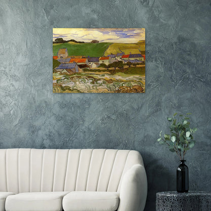 View of Auvers - Vincent van Gogh Brushed Aluminum Print - 70x100 cm / 28x40 inches | Vincent van Gogh Aluminum Print | Vincent van Gogh Prints