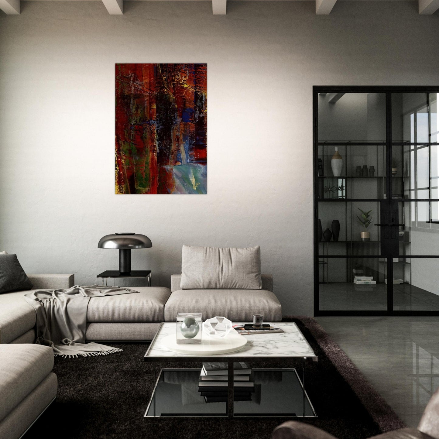 DARK - Gerhard Richter Brushed Aluminum Print - 70x100 cm / 28x40 inches | Gerhard Richter Aluminum Print | Gerhard Richter Prints
