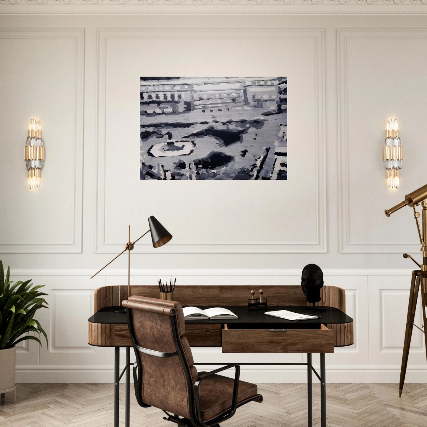 TOWNSCAPE M6 1968 - Gerhard Richter Brushed Aluminum Print - 70x100 cm / 28x40 inches | Gerhard Richter Aluminum Print | Gerhard Richter Prints