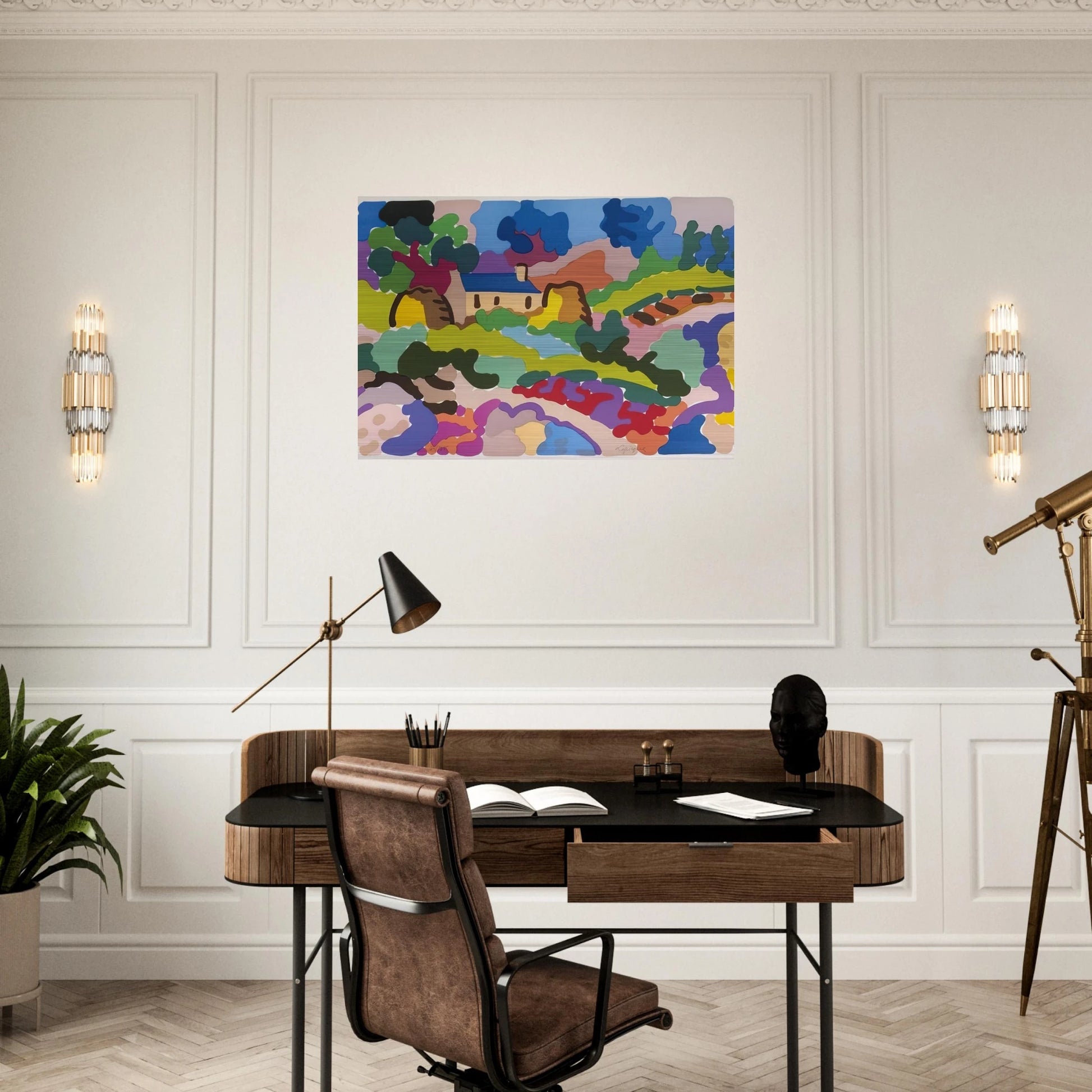 Ferme en Bretagne - Fauvism - Charles Lapicque Brushed Aluminum Print - 70x100 cm / 28x40 inches | Charles Lapicque Aluminum Print | Charles Lapicque Prints