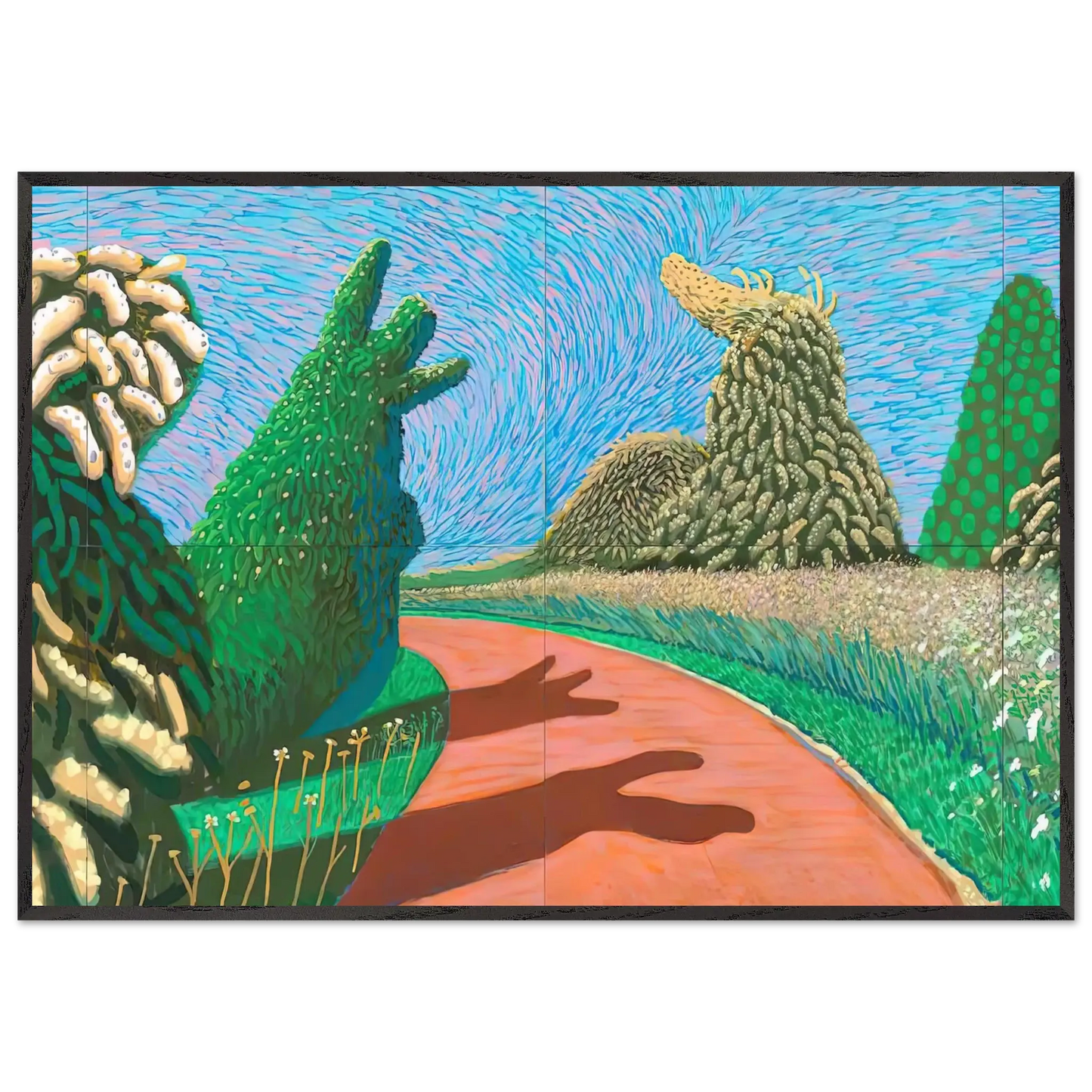 David Hockney - David Hockney Wall art - 40x50 cm / 16x20 Inches - Premium Wooden Framed Poster With Fine Art Paper - White frame