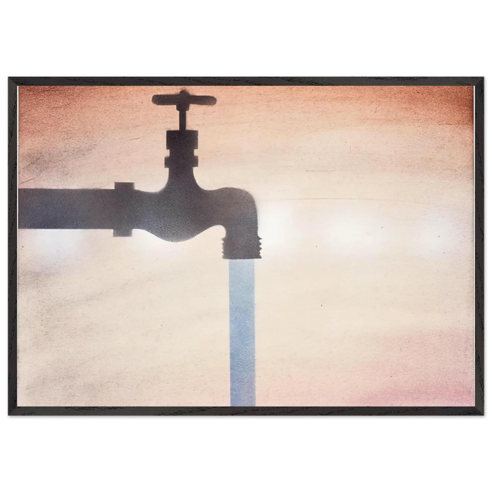 FAUCET - Edward Ruscha 70x100 cm / 28x40 inches Framed Art Print – Black Wooden Frame