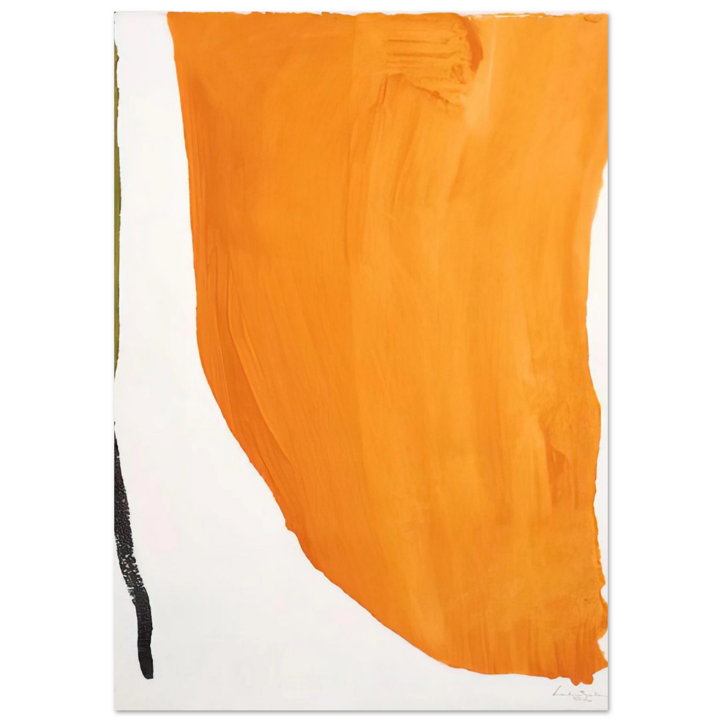 Helen Frankenthaler - Orange Downpour - 1970 Wall art - 40x50 cm / 16x20 inches - Premium Wooden Framed Poster With Fine Art Paper-canvas - Wood frame