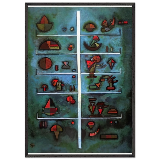STOREYS 1929 - Wassily Kandinsky 70x100 cm / 28x40 inches Framed Art Print – Black Wooden Frame