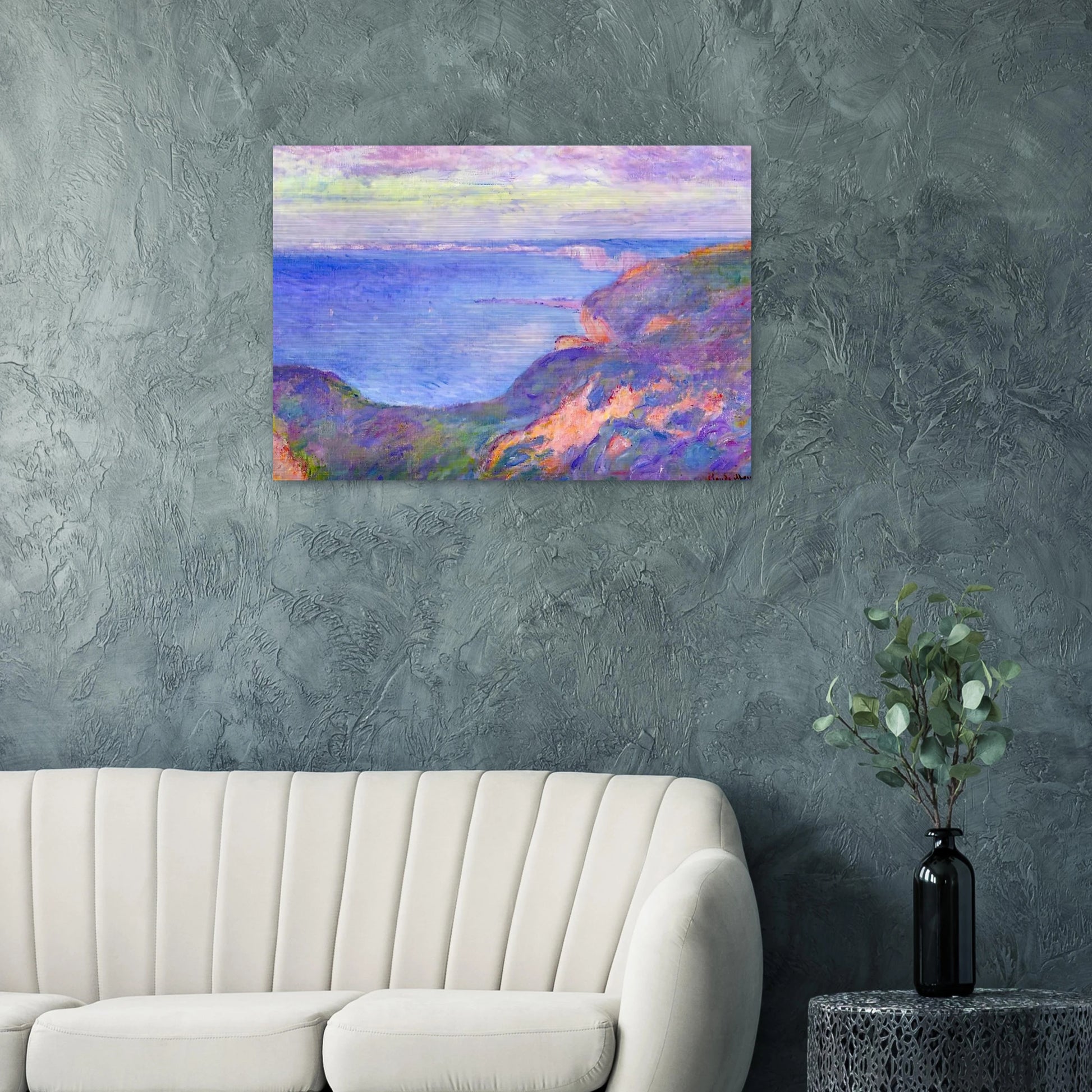 Cliff near Dieppe 2 - claude monet Brushed Aluminum Print - 70x100 cm / 28x40 inches | claude monet Aluminum Print | claude monet Prints