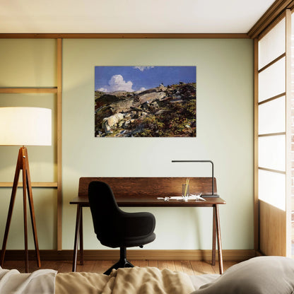 In the Alps - John Singer Sargent Brushed Aluminum Print - 70x100 cm / 28x40 inches | John Singer Sargent Aluminum Print | John Singer Sargent Prints