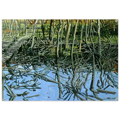 Study for Low Water - Knight's Flowage - 1980 - Neil Welliver Acrylic Print - 70x100 cm / 28x40″ inches