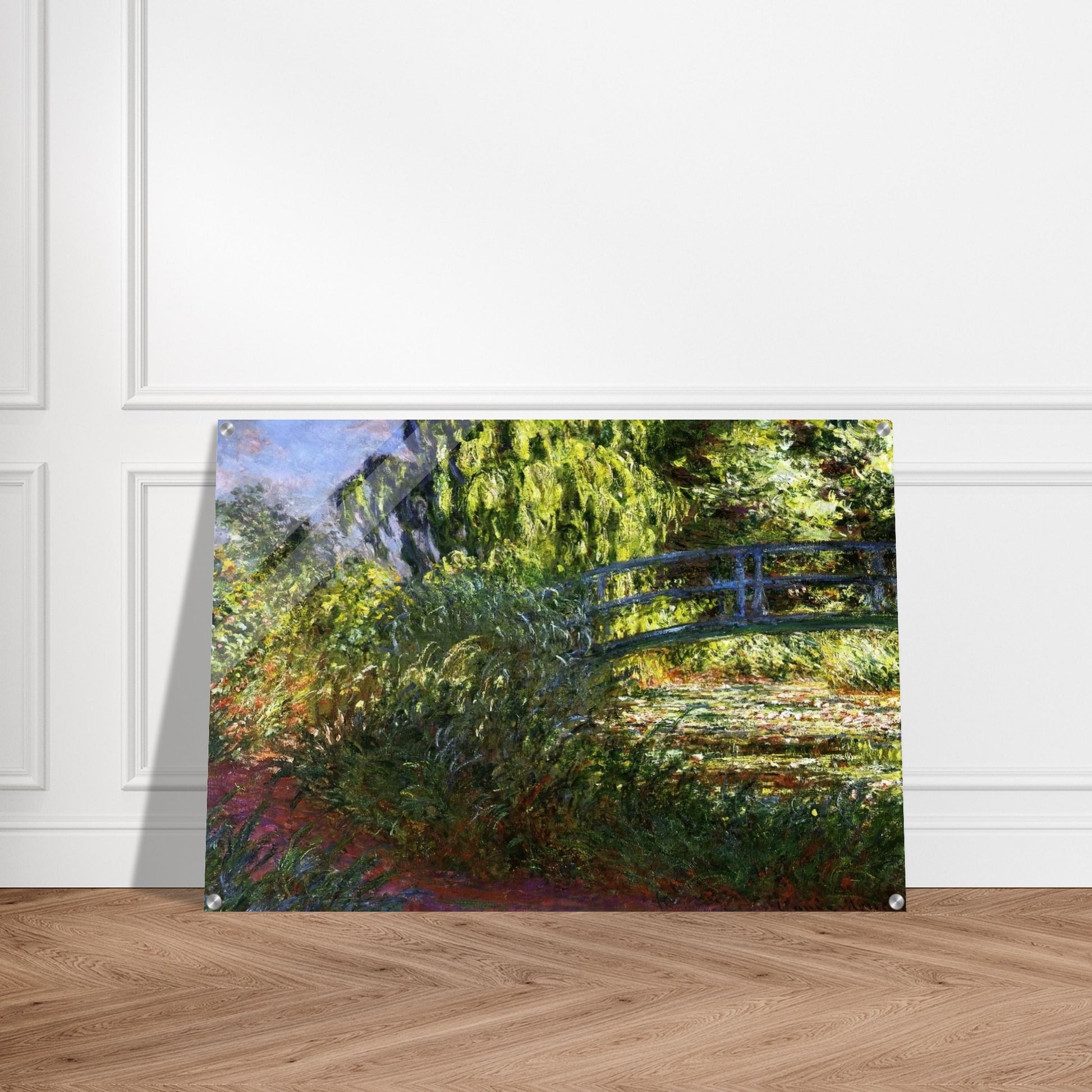The Japanese Bridge The Water-Lily Pond and Path by the Water - claude monet Acrylic Print - 70x100 cm / 28x40″ inches
