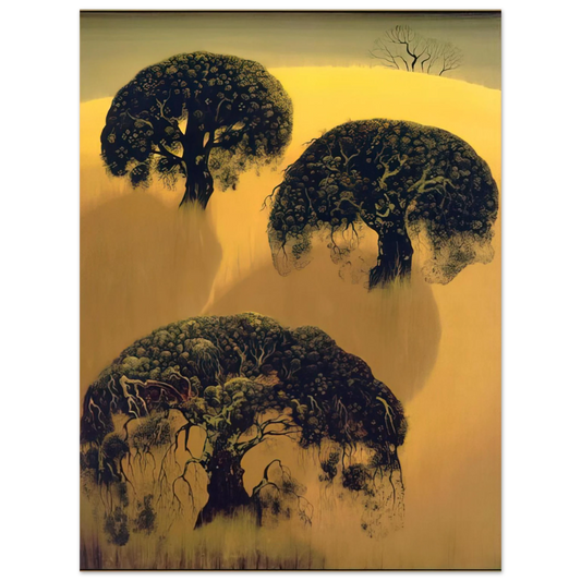 Eyvind Earle - Three Oaks  75x100 cm / 30x40inches Fine Art Poster