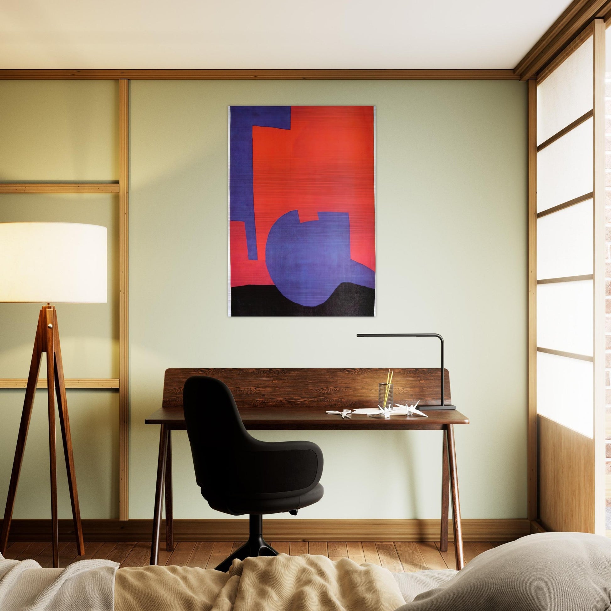 Composition rouge - 1968 - Serge Poliakoff Brushed Aluminum Print - 70x100 cm / 28x40 inches | Serge Poliakoff Aluminum Print | Serge Poliakoff Prints