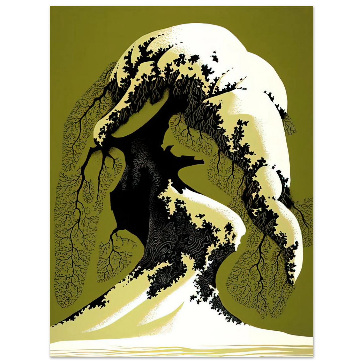 Eyvind Earle - Snow Laden  75x100 cm / 30x40inches Fine Art Poster