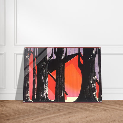 Winter Barnyard - Eyvind Earle Acrylic Print - 70x100 cm / 28x40″ inches