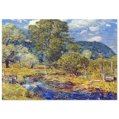 Bedford Hills - Childe Hassam Brushed Aluminum Print - 70x100 cm / 28x40 inches | Childe Hassam Aluminum Print | Childe Hassam Prints
