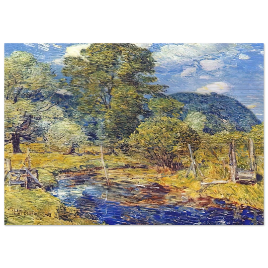Bedford Hills - Childe Hassam Brushed Aluminum Print - 70x100 cm / 28x40 inches | Childe Hassam Aluminum Print | Childe Hassam Prints