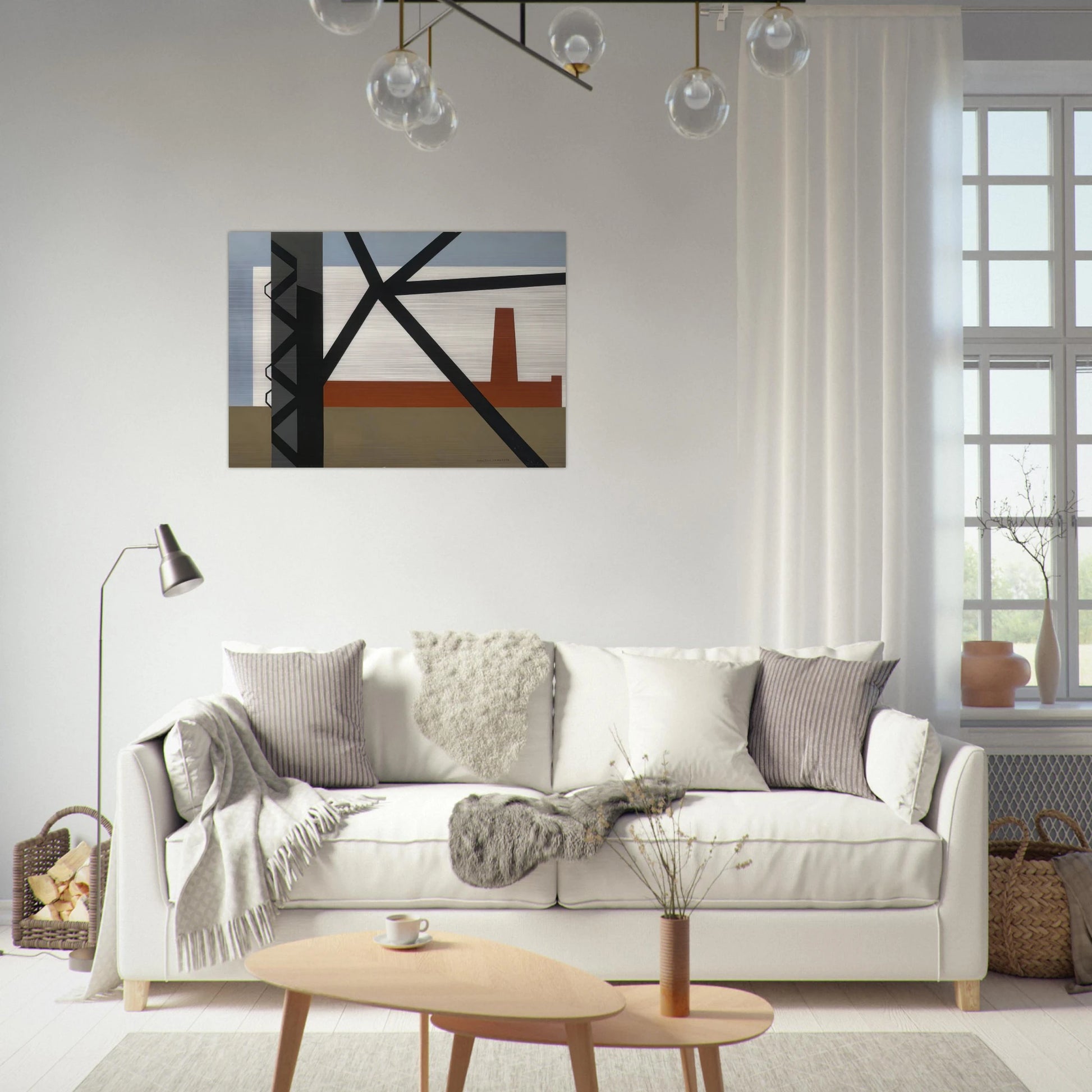 From the Bridge - 1942 - Ralston Crawford Brushed Aluminum Print - 70x100 cm / 28x40 inches | Ralston Crawford Aluminum Print | Ralston Crawford Prints
