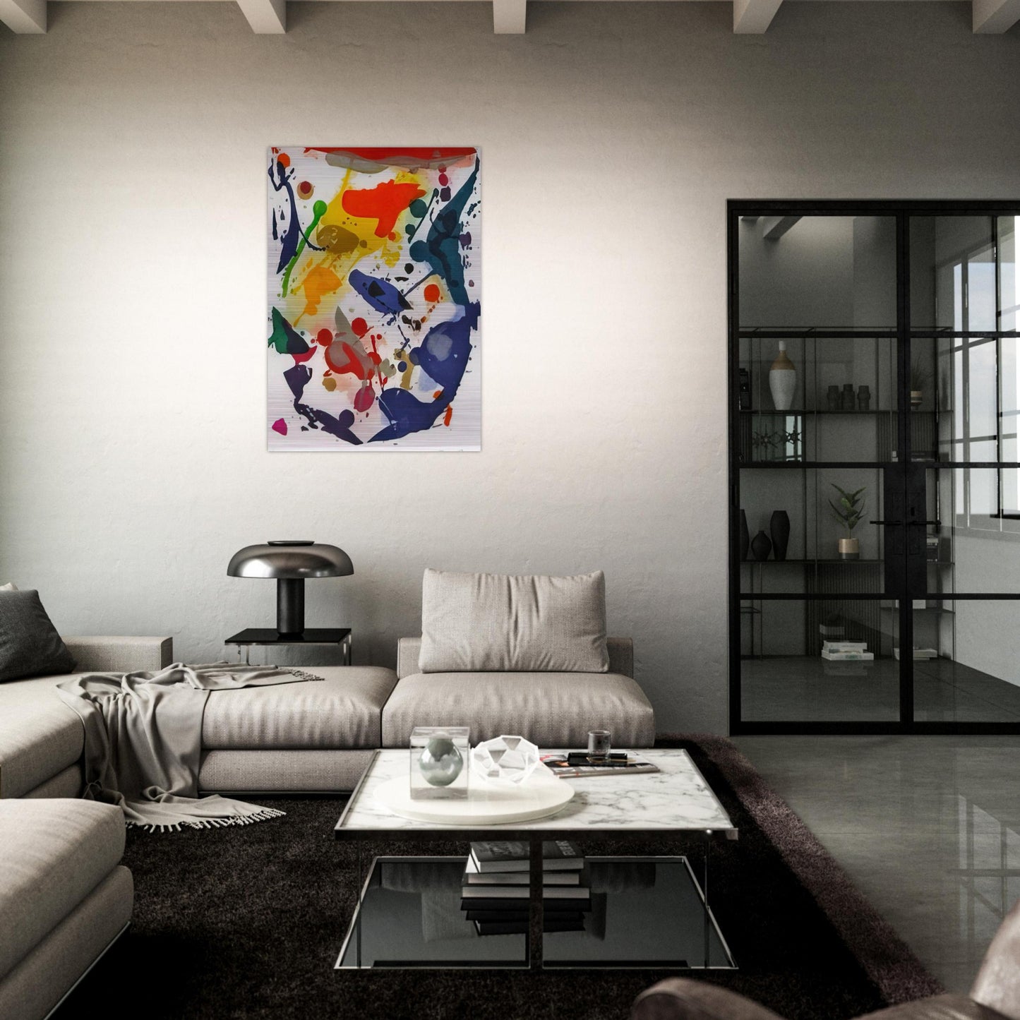 Untitled 044 - Sam Francis Brushed Aluminum Print - 70x100 cm / 28x40 inches | Sam Francis Aluminum Print | Sam Francis Prints
