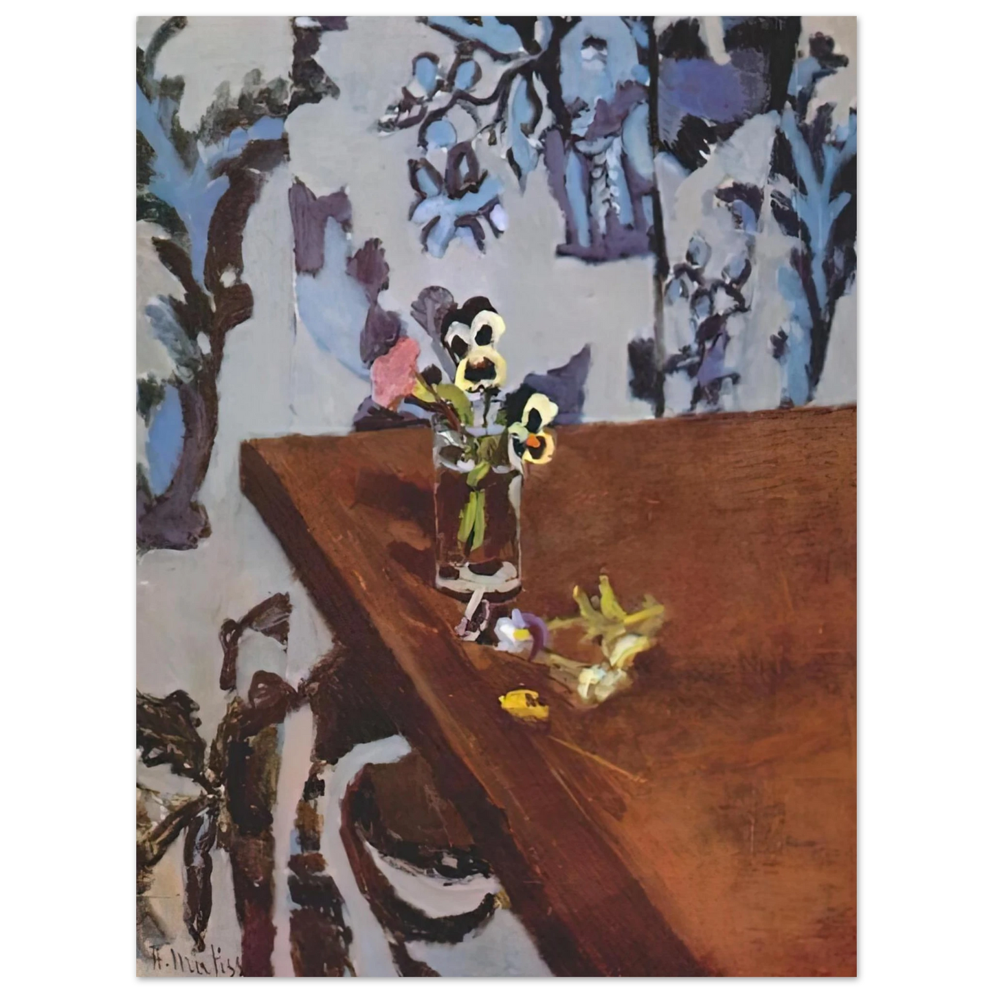 Henri Matisse - PANSIES ON A TABLE 1919  75x100 cm / 30x40inches Fine Art Poster