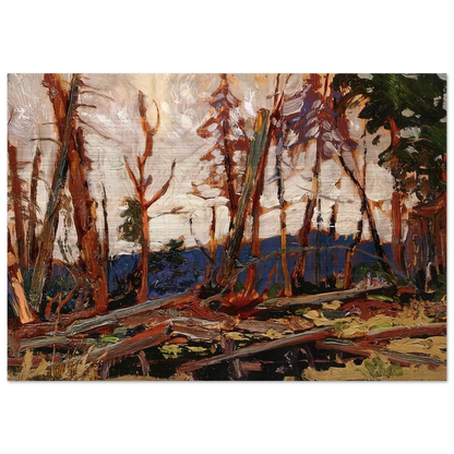 BURNT COUNTRY EVENING SKETCH FOR BURNT LAND 1914 - Tom Thomson Brushed Aluminum Print - 70x100 cm / 28x40 inches | Tom Thomson Aluminum Print | Tom Thomson Prints