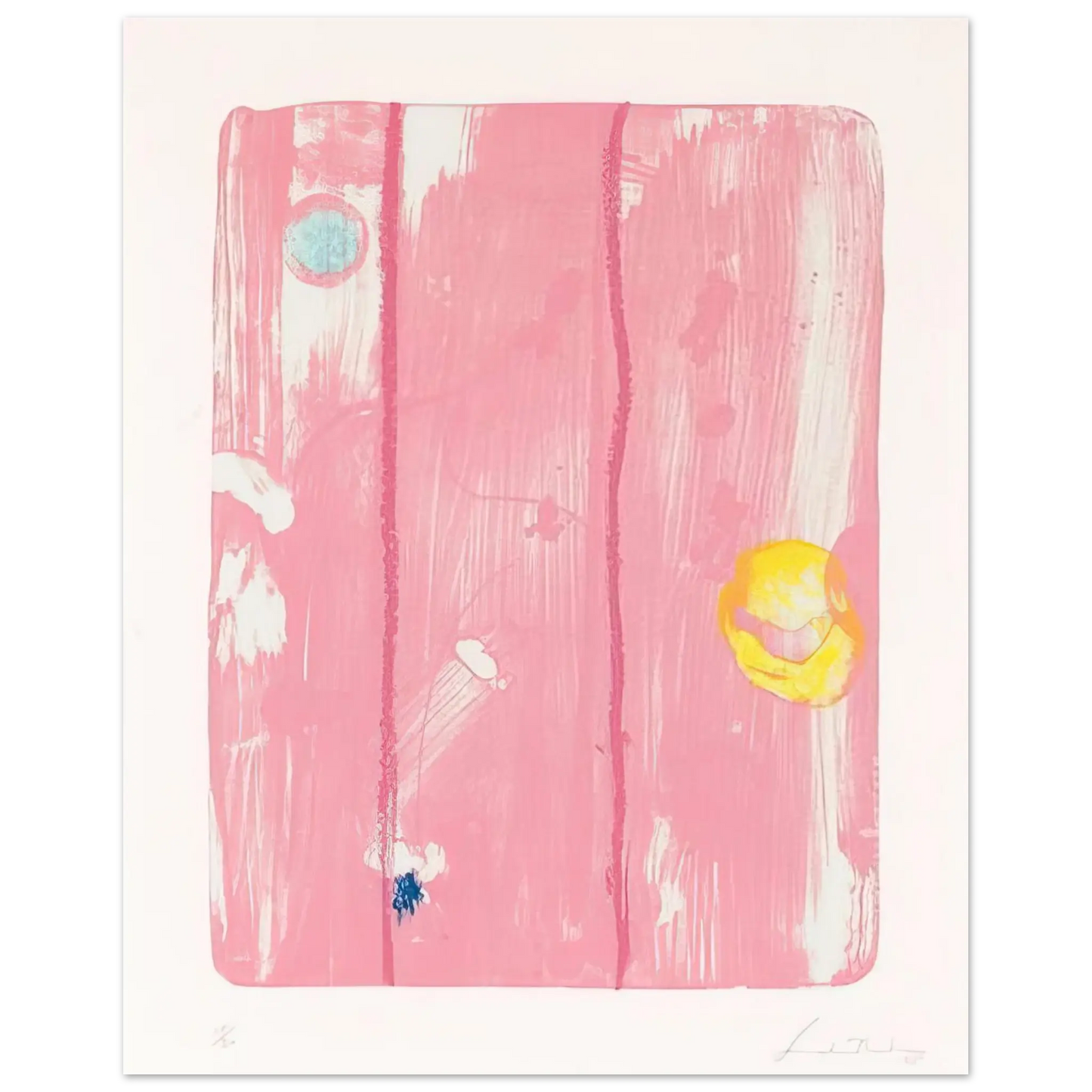 Helen Frankenthaler - Reflections VIII - 1995 Wall art - 21x29.7 cm / 8x12" - Premium Wooden Framed Poster With Fine Art Paper - Wood frame