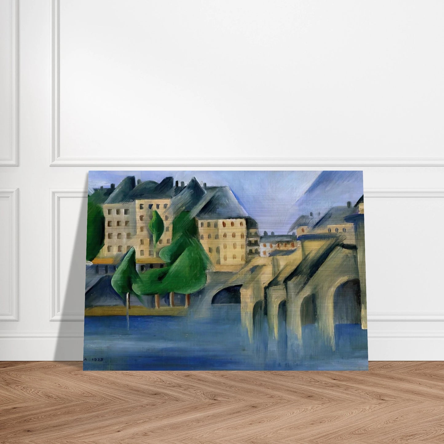 New Bridge - Tarsila do Amaral Brushed Aluminum Print - 70x100 cm / 28x40 inches | Tarsila do Amaral Aluminum Print | Tarsila do Amaral Prints