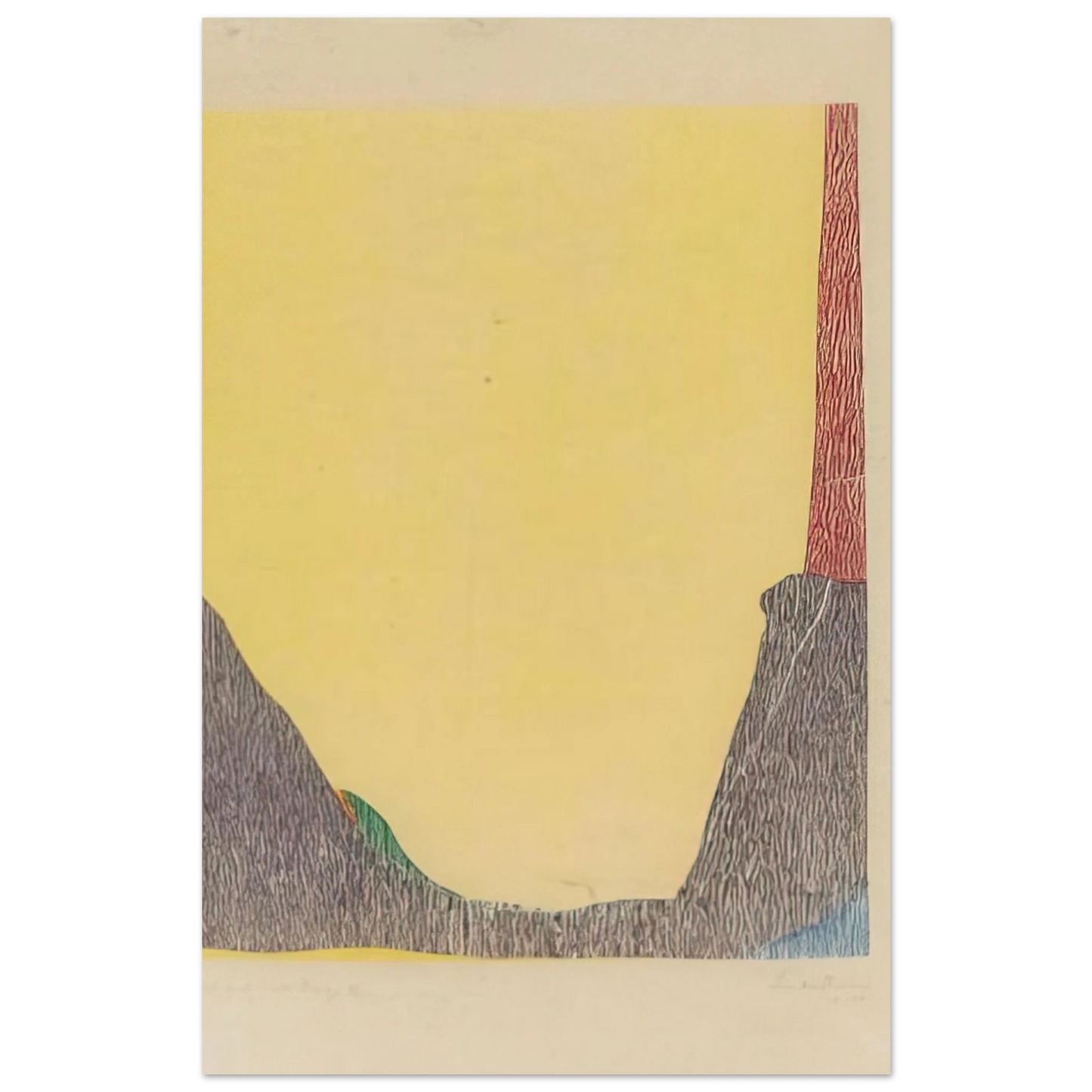 Helen Frankenthaler - East and Beyond - 1973 Wall art - 15x20 cm / 6x8 inches - Premium Wooden Framed Poster With Fine Art Paper-canvas - White frame