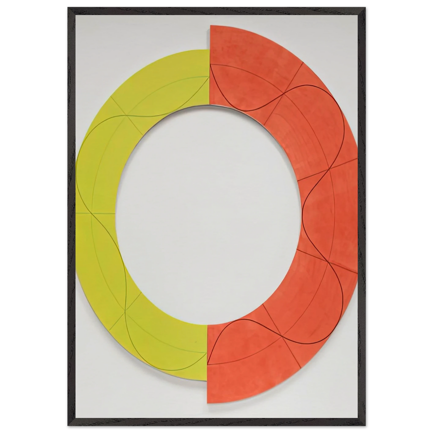 SPLIT RING IMAGE 1 2009 - Robert Mangold 70x100 cm / 28x40 inches Framed Art Print – Black Wooden Frame