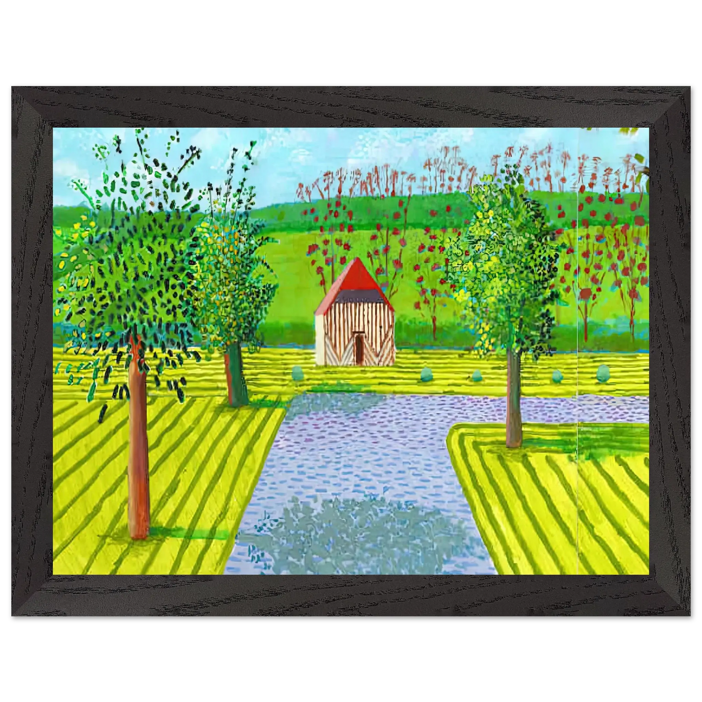 David Hockney - David Hockney Wall art - 28x43  cm / XL (11x17 Inches) - Premium Wooden Framed Poster With Fine Art Paper - Black frame
