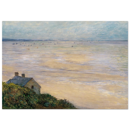 The Hut at Trouville, Low Tide - claude monet Brushed Aluminum Print - 70x100 cm / 28x40 inches | claude monet Aluminum Print | claude monet Prints