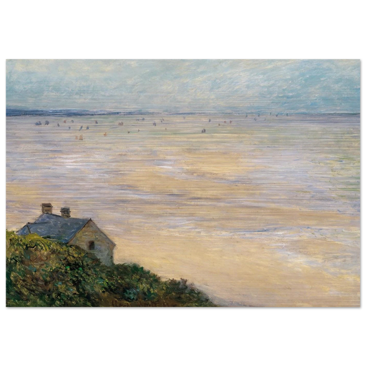 The Hut at Trouville, Low Tide - claude monet Brushed Aluminum Print - 70x100 cm / 28x40 inches | claude monet Aluminum Print | claude monet Prints