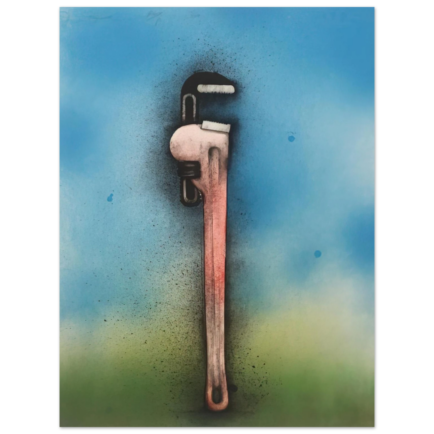 Jim Dine - BIG RED WRENCH IN A LANDSCAPE 1973  75x100 cm / 30x40inches Fine Art Poster