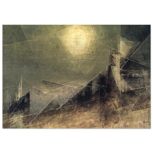 LUNAR WEB 1951 - Lyonel Feininger Brushed Aluminum Print - 70x100 cm / 28x40 inches | Lyonel Feininger Aluminum Print | Lyonel Feininger Prints