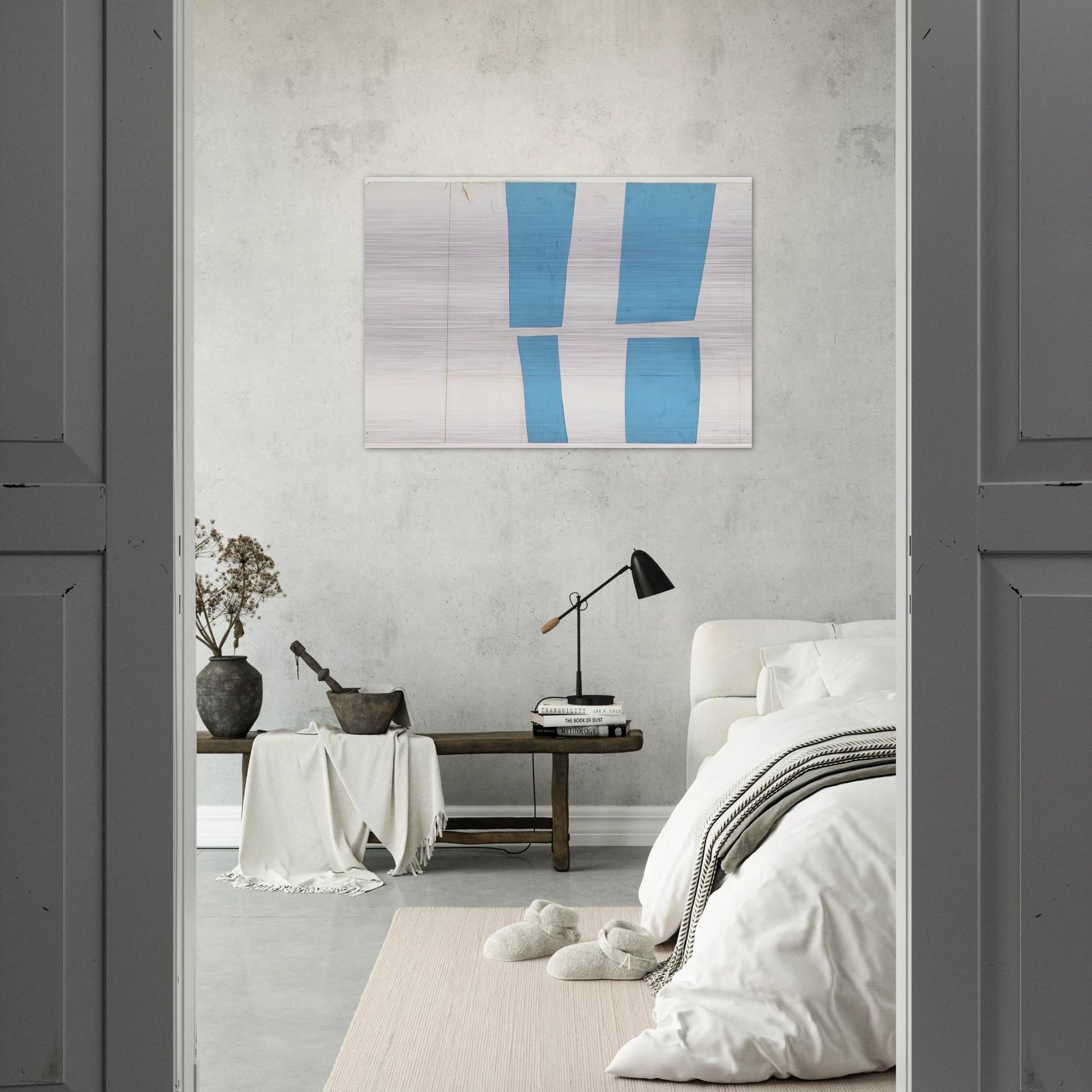 Blue and White - Ellsworth Kelly Brushed Aluminum Print - 70x100 cm / 28x40 inches | Ellsworth Kelly Aluminum Print | Ellsworth Kelly Prints